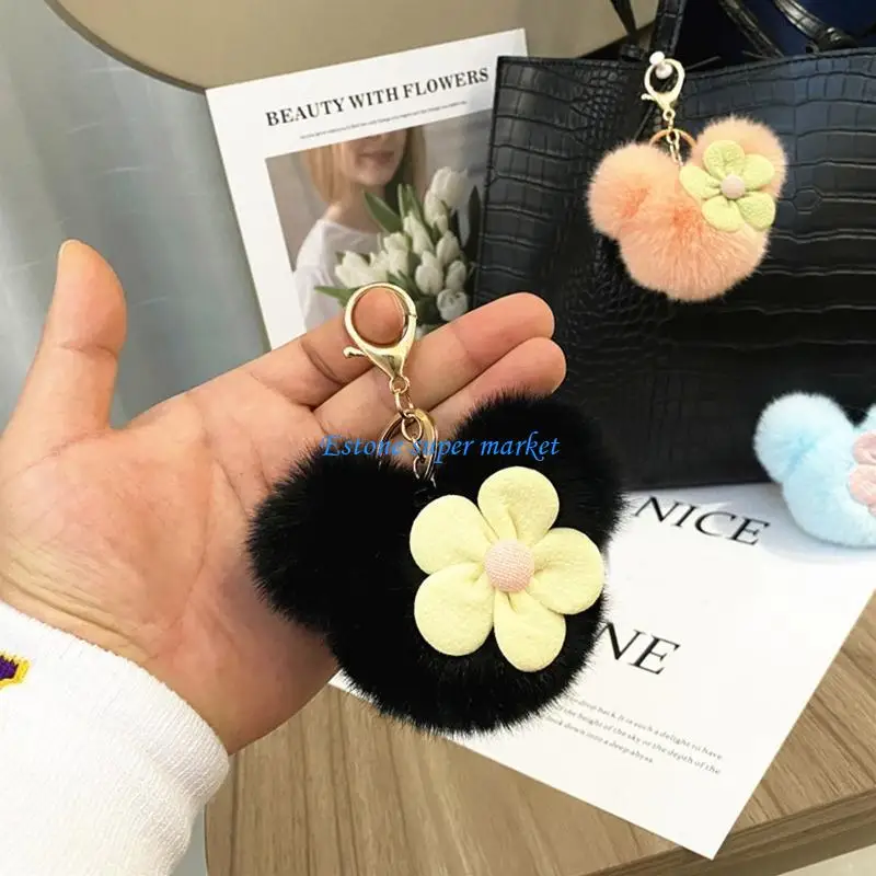 090B Plush Keychain Backpack Hanging Ornament Lovely for Key Ring Handbag Decoration Accessories Car for Key Pendant Gir