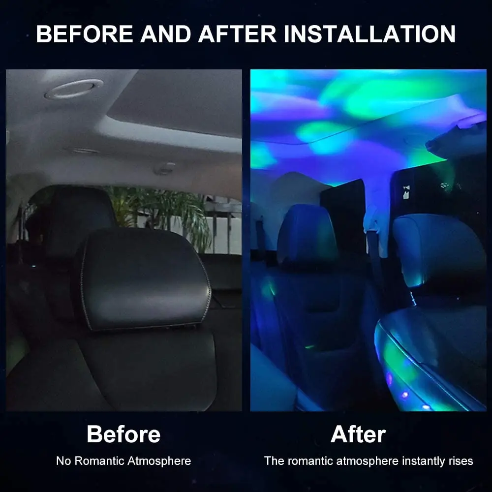 Mini Disco DJ Iluminação Sound Party Lights, Auto USB Party Lights, Multi Color Car Atmosfera Decorações Lâmpada, Magic Strobe Light