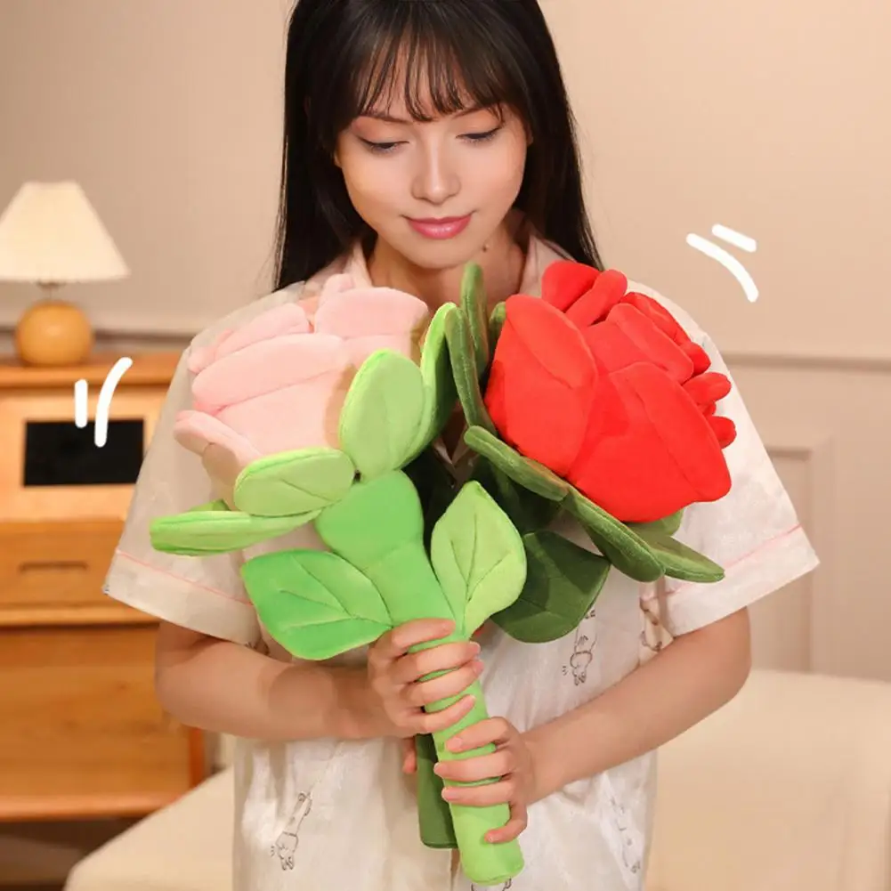 Decomprimerend knuffel Realistisch rozenknuffel Zacht bloemontwerp Nooit verwelkende imitatieroos voor genezing voor leeftijden