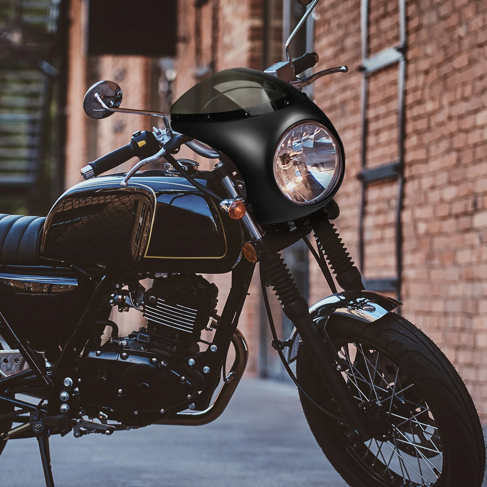 

1pc Motorcycle Fairing Kit 7 Inch Front Headlamp Guard Windshield Universal Motorbike Wind Deflector Cover Replacement Part