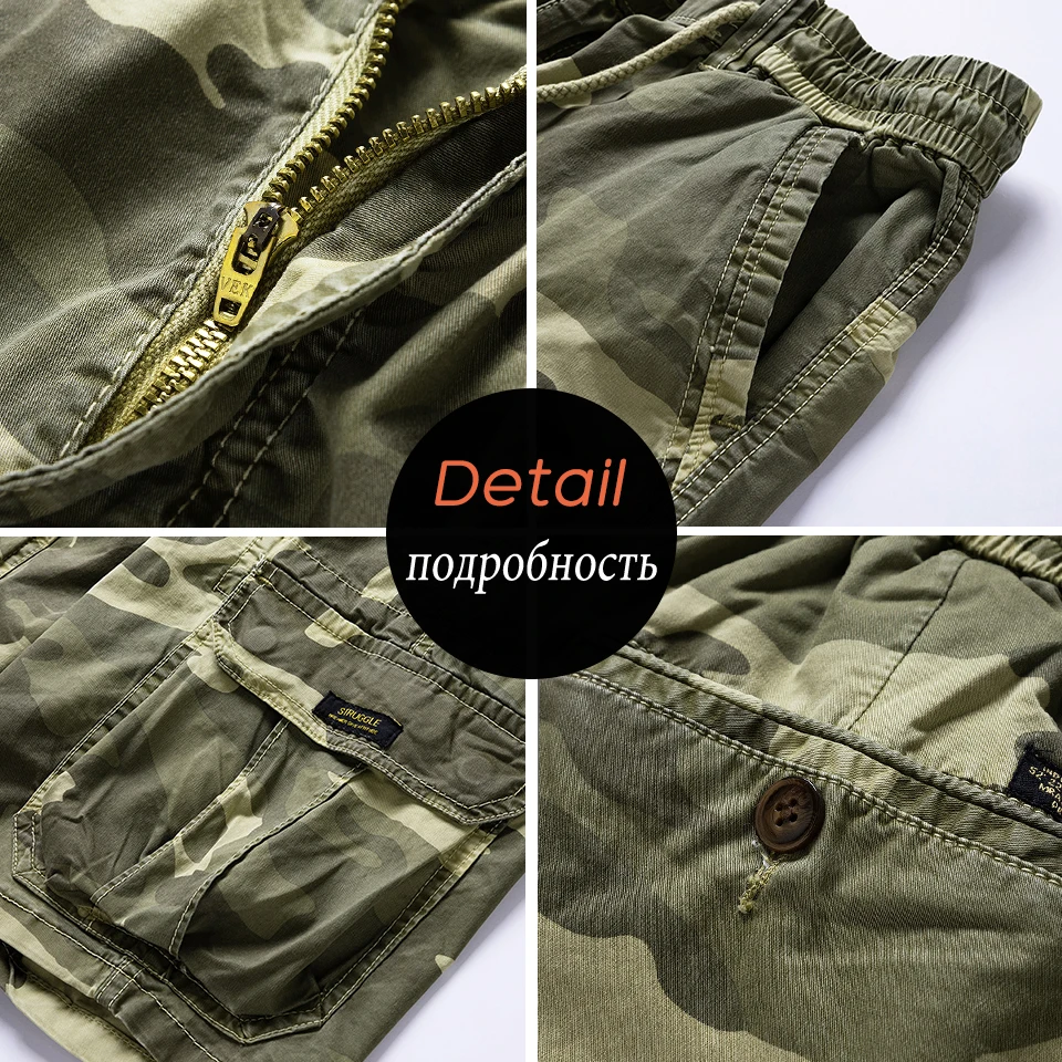 Uomo 2022 estate New Vintage Casual Camouflage Pocket Cargo Shorts uomo Outwear Classic Cotton Twill Soft Relaxed Fit Shorts Men