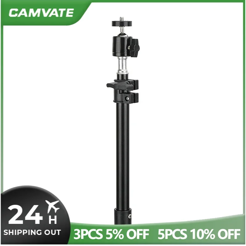 カメラモニター、スマートフォン用の完全に調整可能なボールヘッドホルダーと1/4 "スクリューマウントを備えた優れた拡張可能なデスクマウント