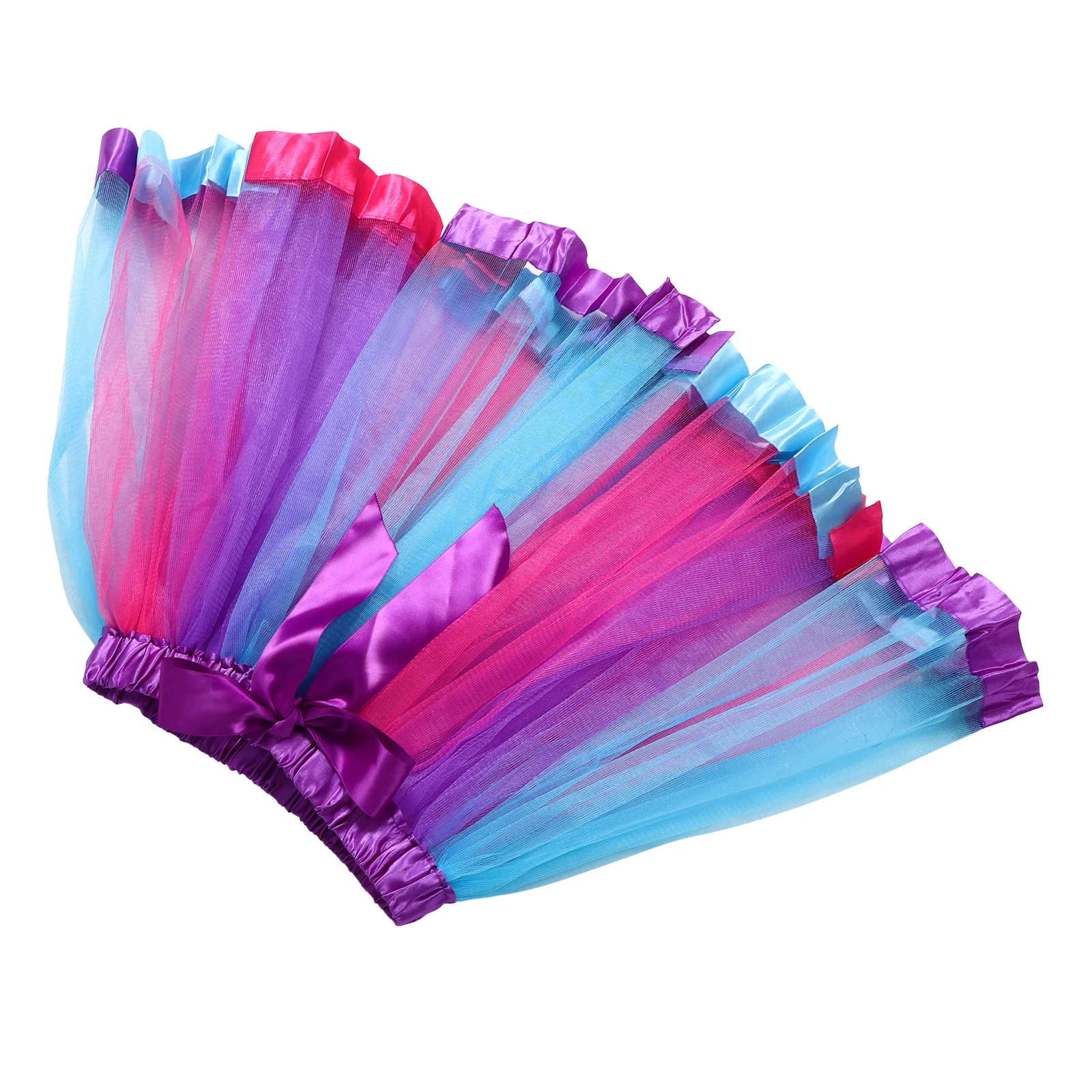 

Children Rainbow Skirt Kids Tutu Birthday Outfits Girls Polyester Princess Carnival Half Skirts Party Performance