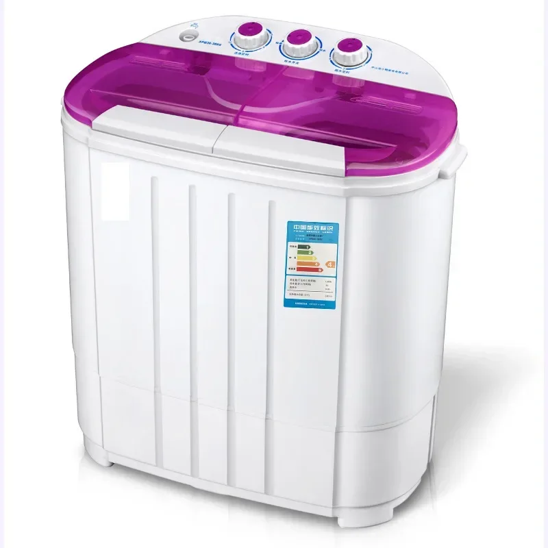 3. 6kg for Household Twin-Tub Cylinder Drum Semi-automatic Baby Small Washing Machine Mini Washer 220V