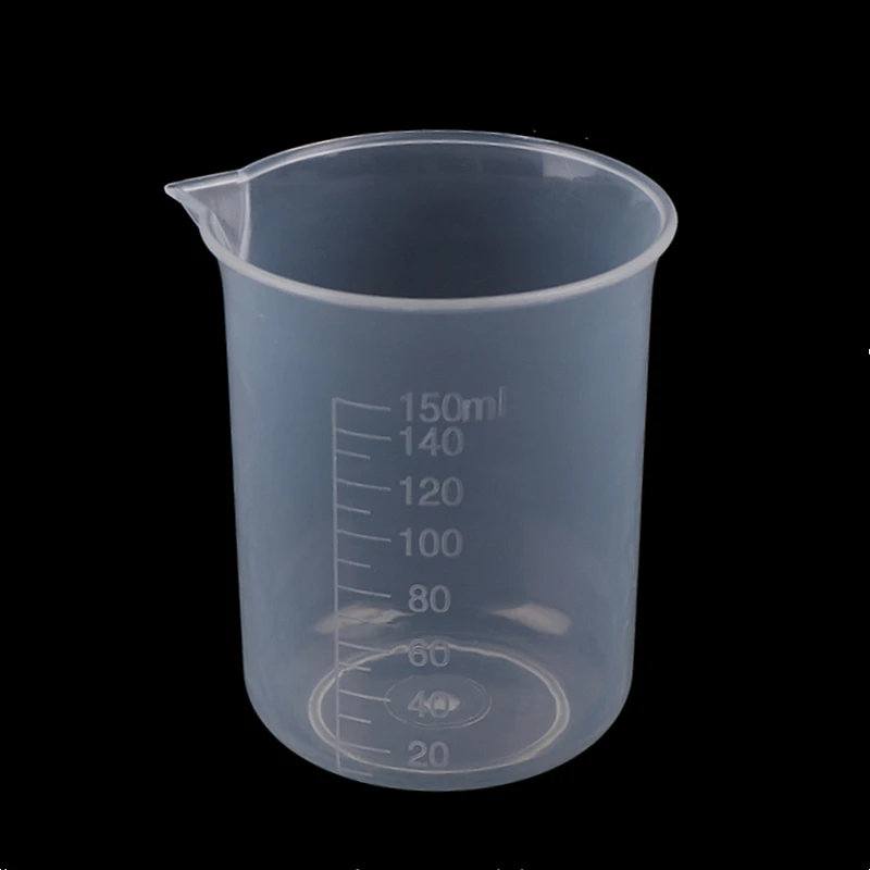 2Pcs/Lot 25/50/100/150/250ml Plastic Volumetric Beaker Measuring Cup Transparent Kitchen Laboratory Laboratory Study Supplies