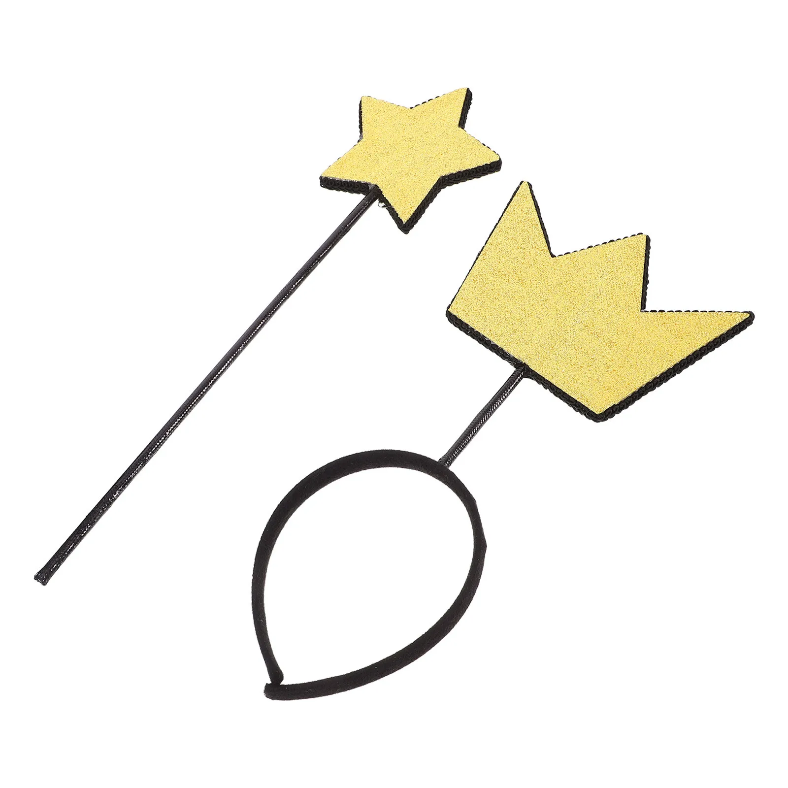 Zestaw: różdżka wróżki i opaska z koroną, elastyczna tiara z gwiazdami, akcesoria do kostiumów na Halloween dla dorosłych, przebranie na imprezę.