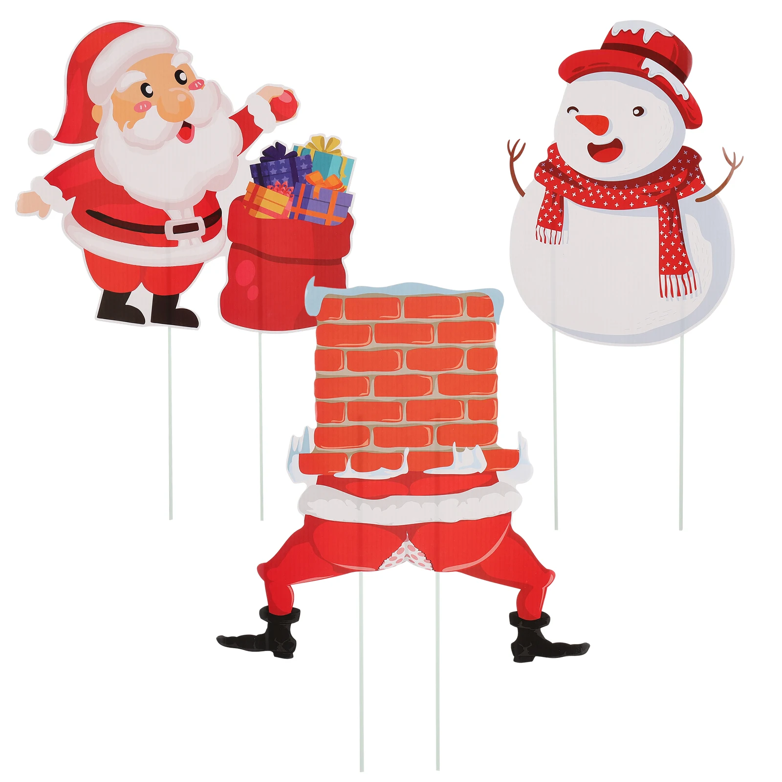 

3 PCS Garden Xmas Outdoor Decorations Fantastic Christmas Yard Lawn Party Signs for