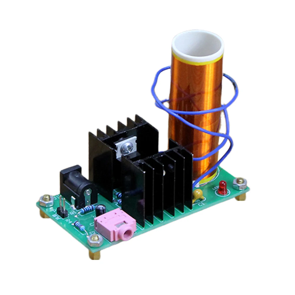 Mini per Tesla Coil kit di saldatura fai da te scheda altoparlante musicale fai da te Plasma ad alta pressione ad alta temperatura 15W DC 15-24V 2A
