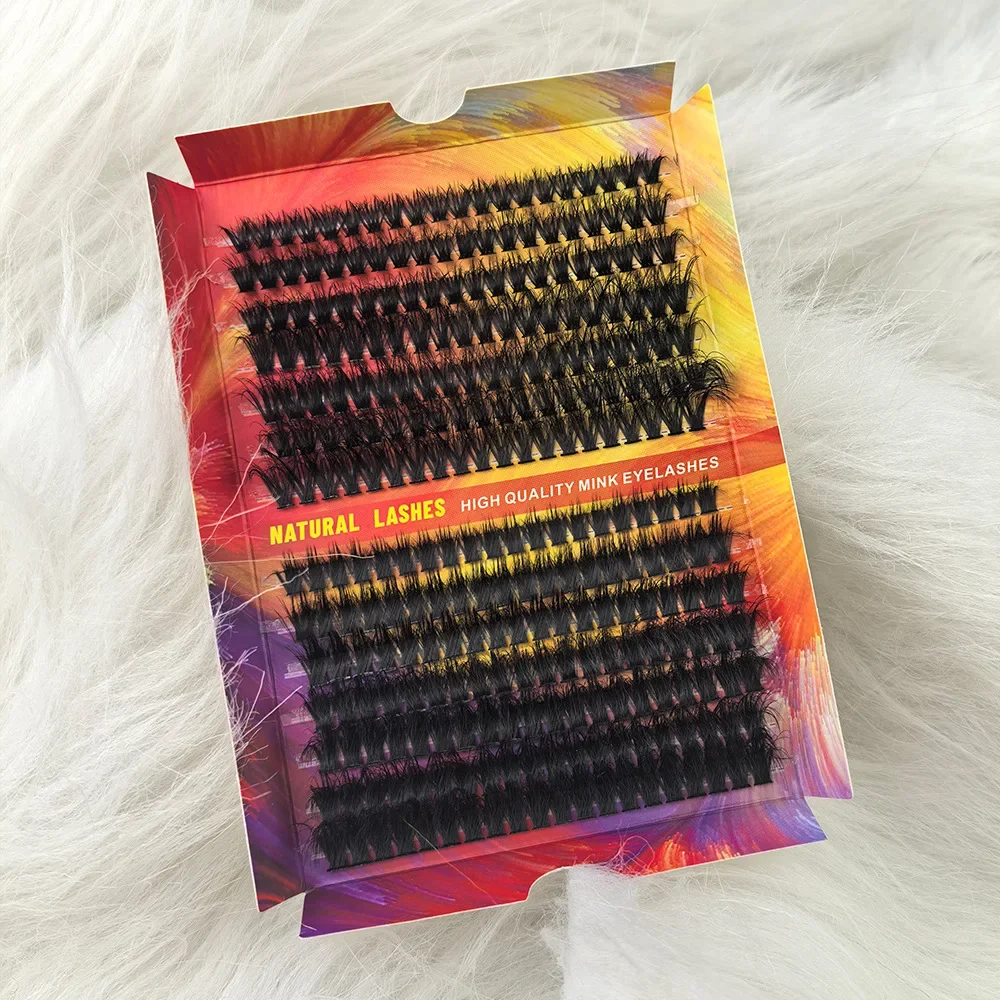 Clusters de cils 280 pièces Cluster cils 50d/80d Extensions de cils aspect naturel cils D Curl moelleux Cluster bricolage Extension de cils