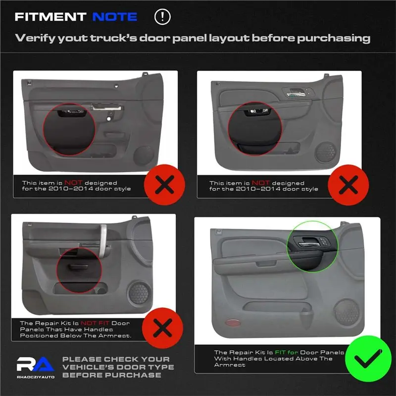 25780139 Right Passenger Side Armrest Repair Kit For Chevy Silverado