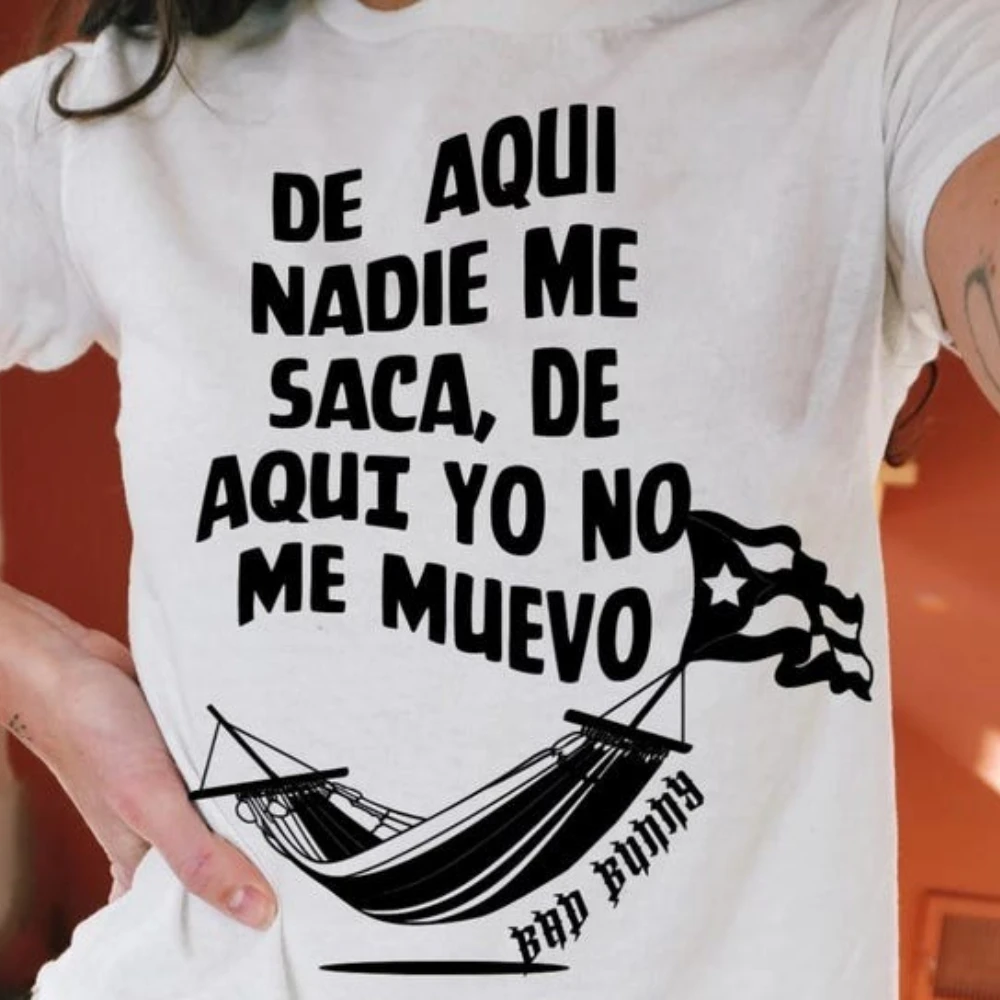 تي شيرت جرافيك Bad Bunny Debi Tirar Mas Fotos تي شيرت نسائي صيفي أنيق غير رسمي من القطن جرافيك تي شيرت ملابس الشارع الشهير تي شيرت