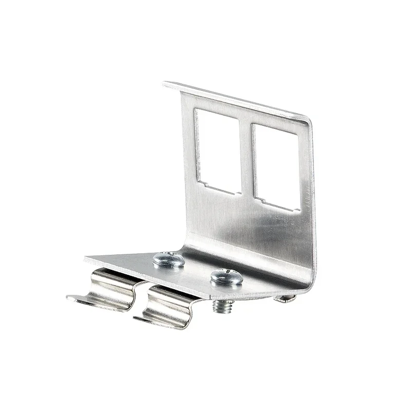 RJ45 Keystone Jack Holder 1-port 2-ports DIN Rail Keystone Adapter For 35mm DIN-Rail Electrical Distribution Box Metal Mounting