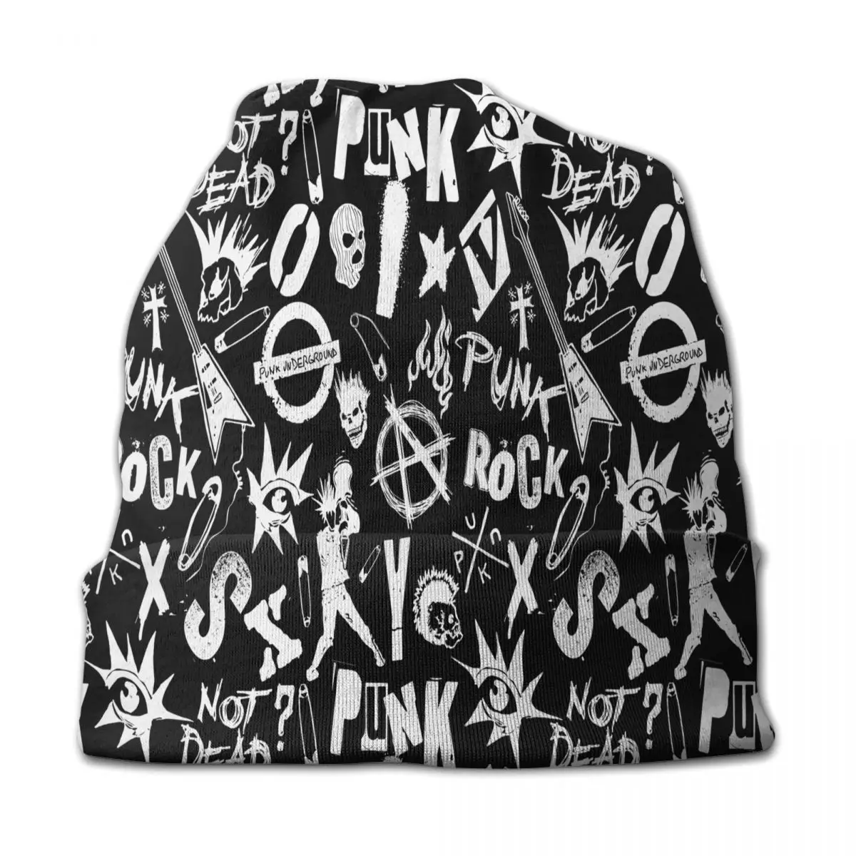 70s Punk Rock Anarchy Symbols Skulls Cap Casual Men Women Street 