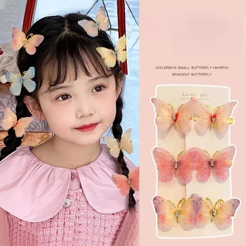 

2Pcs Colorful Butterfly Hairpins Girl Hair Clips Barrettes Women Sweet Hair Ornament Rainbow Headwear Fashion Hair Accessories