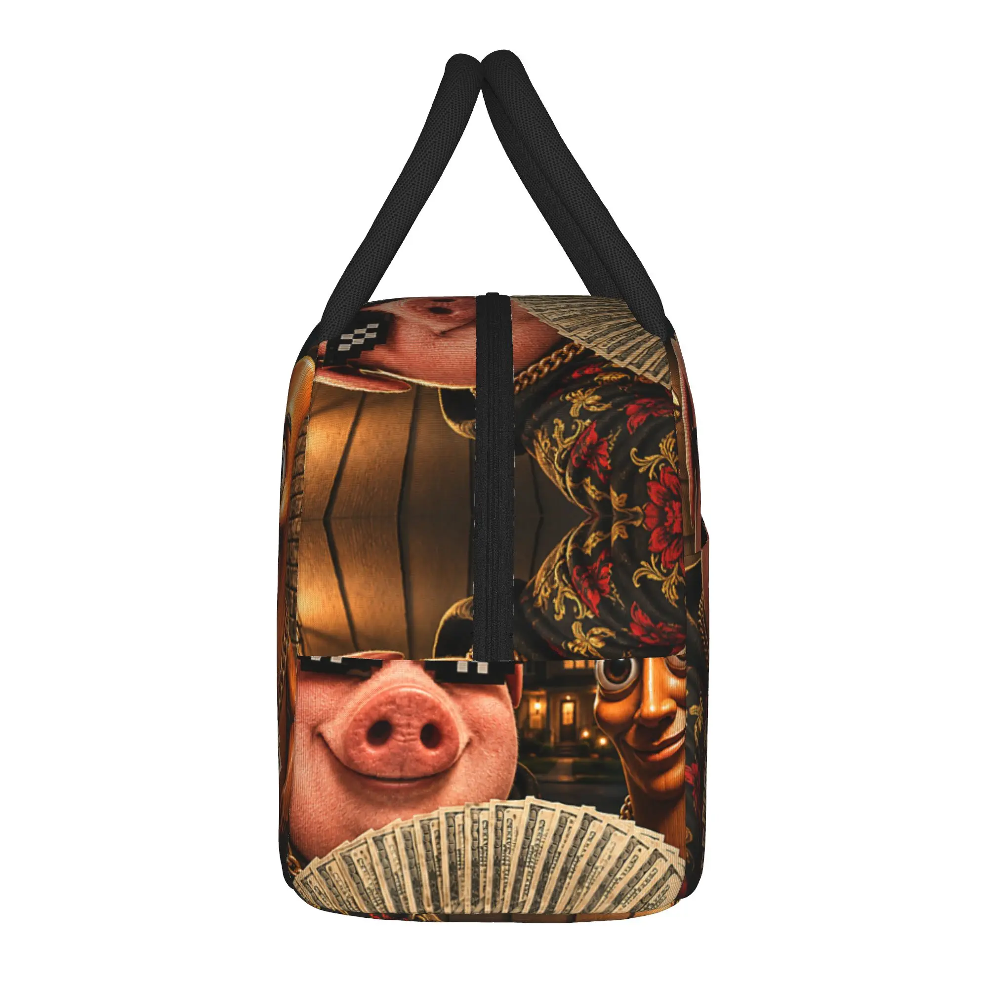 There is Motion at Your Front Door Tung Tung Tung John Pork Lunch Bag  Lunch Box Child Picnic Cooler Bag Thermal Tote Handbags
