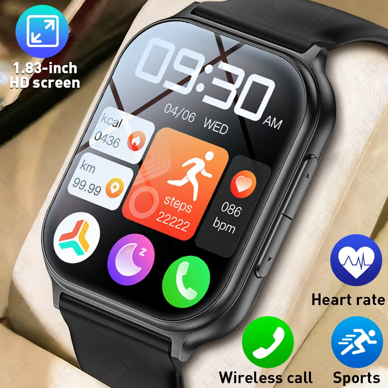 

LIGE New 700mAh Smart Watch Men Sports Fitness Tracking IP68 Waterproof Health Monitor Bluetooth Call Smartwatch for Android ios