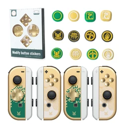 Gold D-pad Cross Button ABXY Key Sticker Joystick Thumb Stick Grip Cap Soft Cover per Nintendo Switch Oled NS Joy-con Skin Case