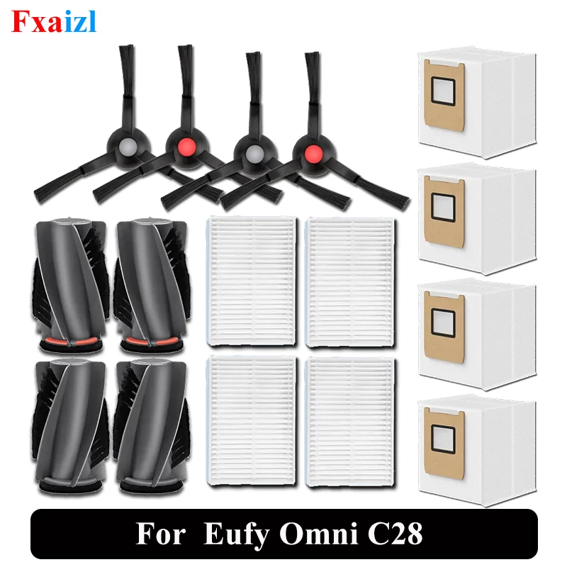 Zubehör für (Eufy Omni C28 / Omni X12 Pro) Hauptbürste, Seitenbürste, Filter, Staubbeutel, Staubsauger-Ersatzteile