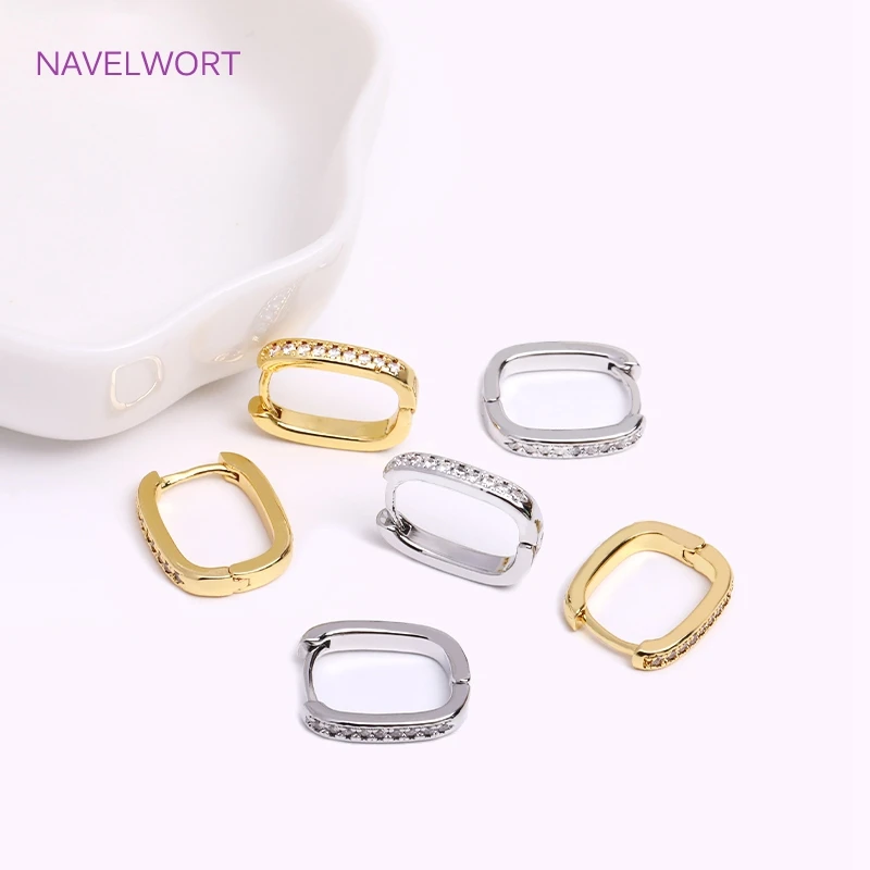 Trendy Geometric Huggies Earrings Hoop Earring,Brass Inlaid Zircon Twist Round Earring Fashion Jewelry Party Gifts For Women