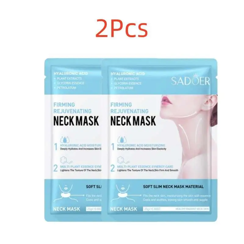 2Pcs SADOER Hyaluronic Acid Neck Mask Collagen Firming Neck Masks Nourishing Brightening Beauty Moisturizing Skin Care