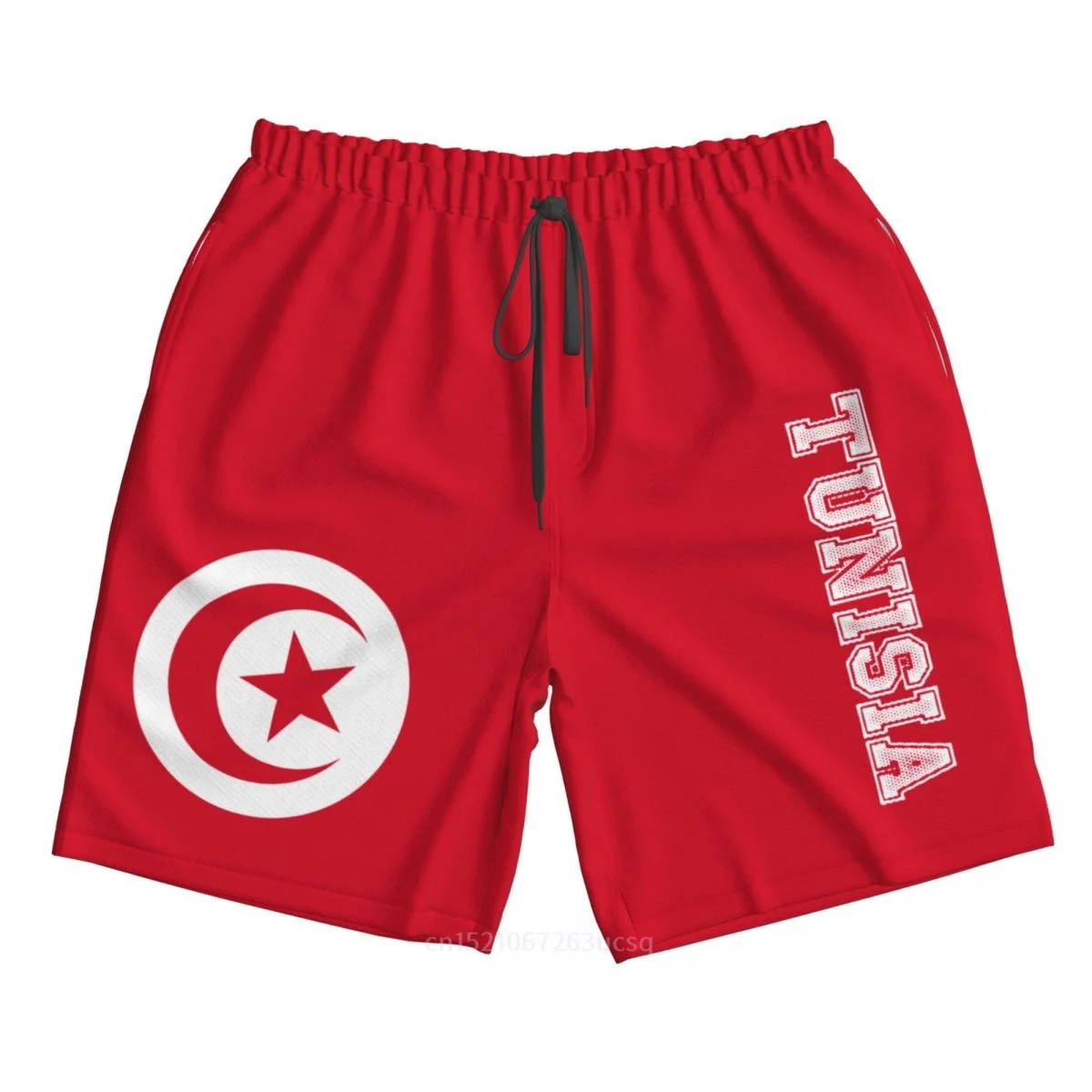 2023 estate poliestere Tunisia bandiera del paese pantaloncini da surf da uomo stampati in 3D tasca da spiaggia pantaloni estivi da corsa