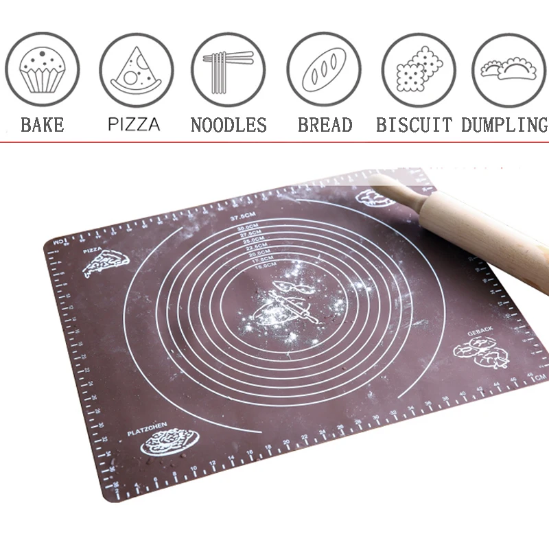 Baking Mat Silicone Pad Sheet Baking Mat For Rolling Dough Pizza Dough Non-Stick Maker Holder Kitchen Wholesale