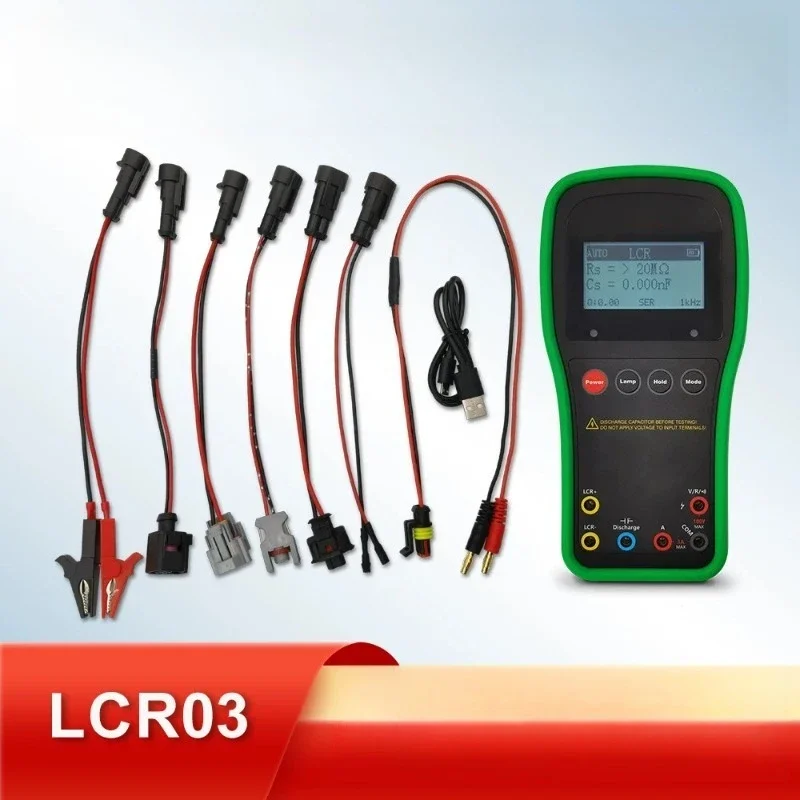 LCR03 LCR Meter Resistance Capacitance Inductance Tester Auto Fuel Injector Coil Detector