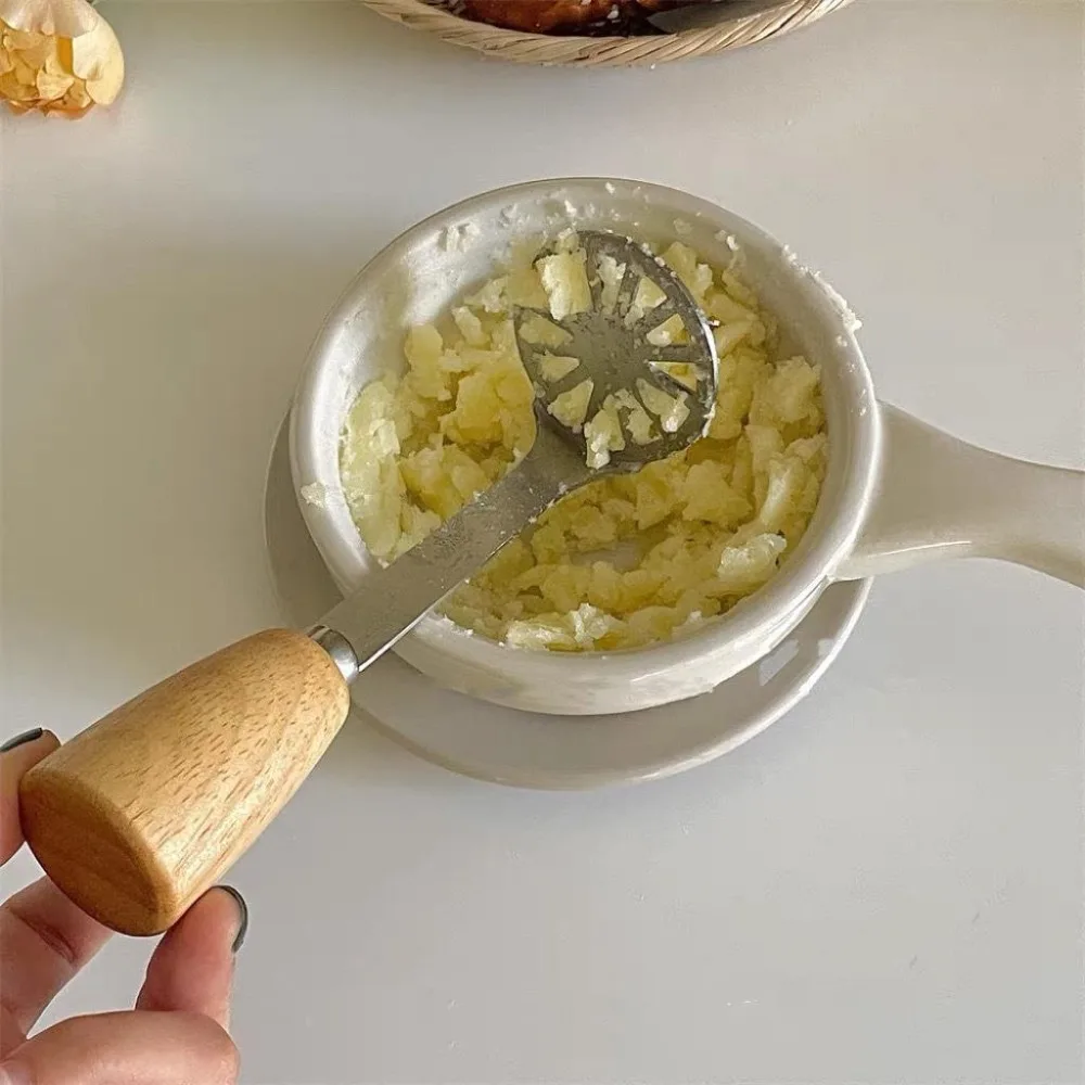 Household Wooden Handle Potato Masher Manual Upright Potato Presser Rice Crusher Pumpkin