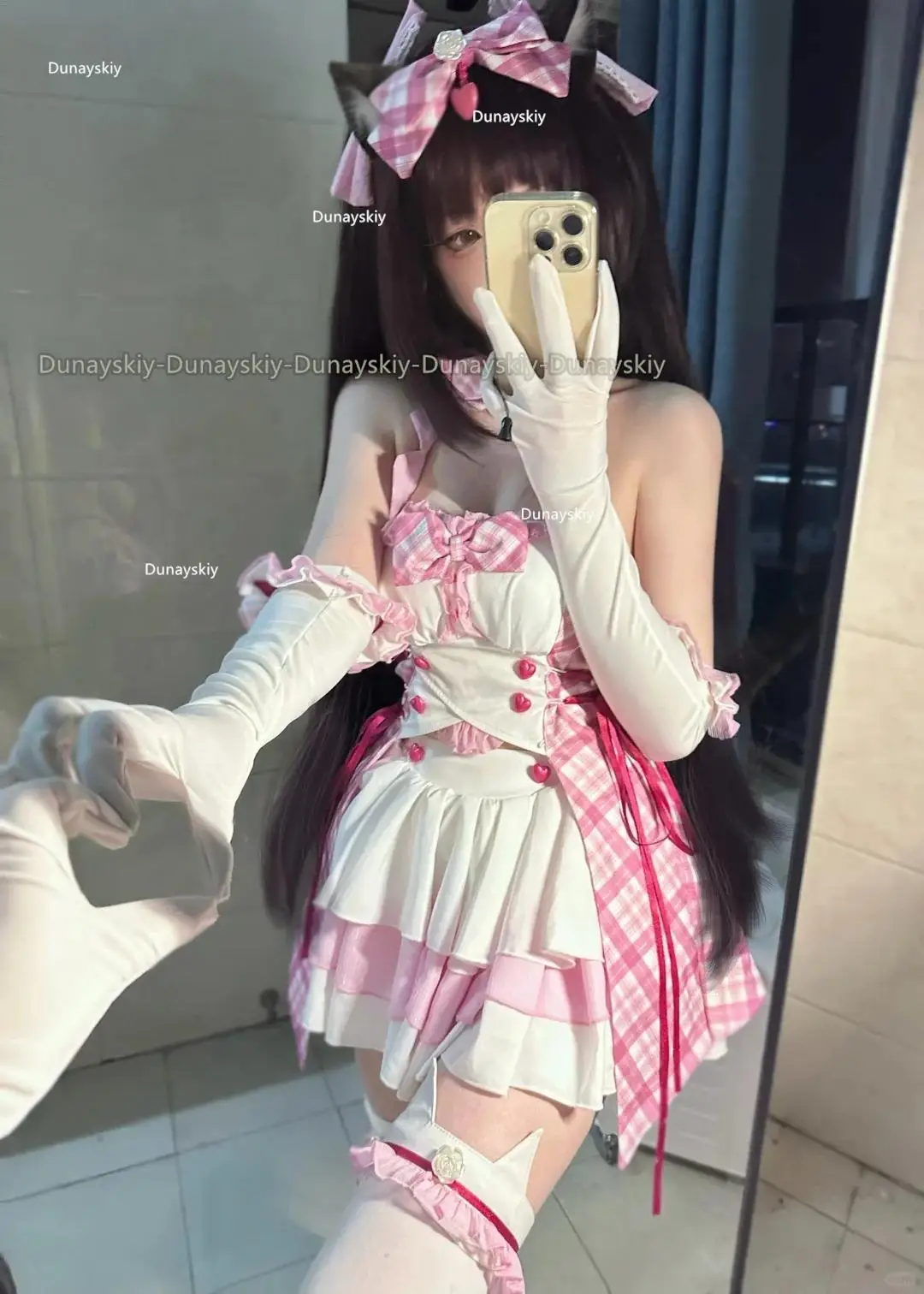 Anime Game Nekopara Vanilla Chocola Cosplay Costume Nekomimi Paradise Wig Printing Maid Attire Woman Sexy Kawaii Carnival Suit