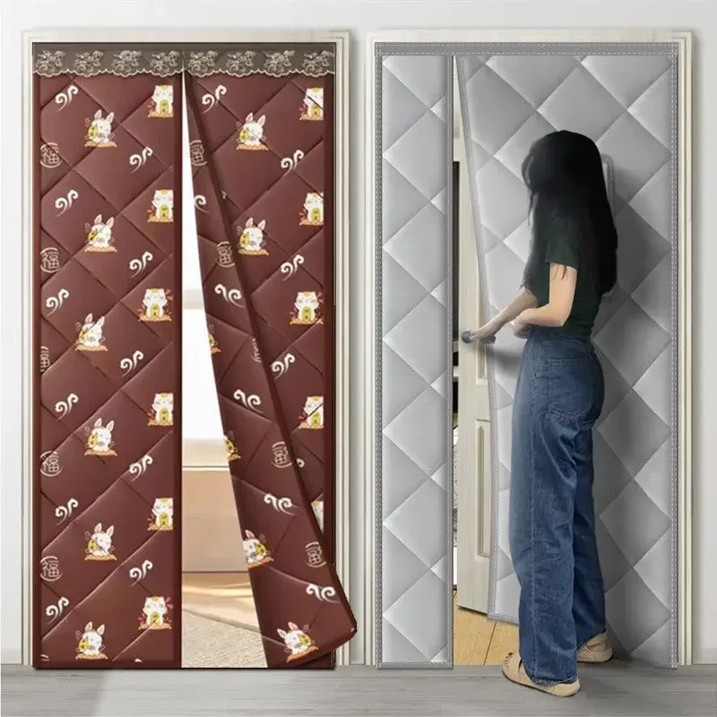 Winter Magnetic Oxford Cloth Door Curtain Air Conditioning Partition Screen Warmth Preservation Windproof Winter Door Curtain