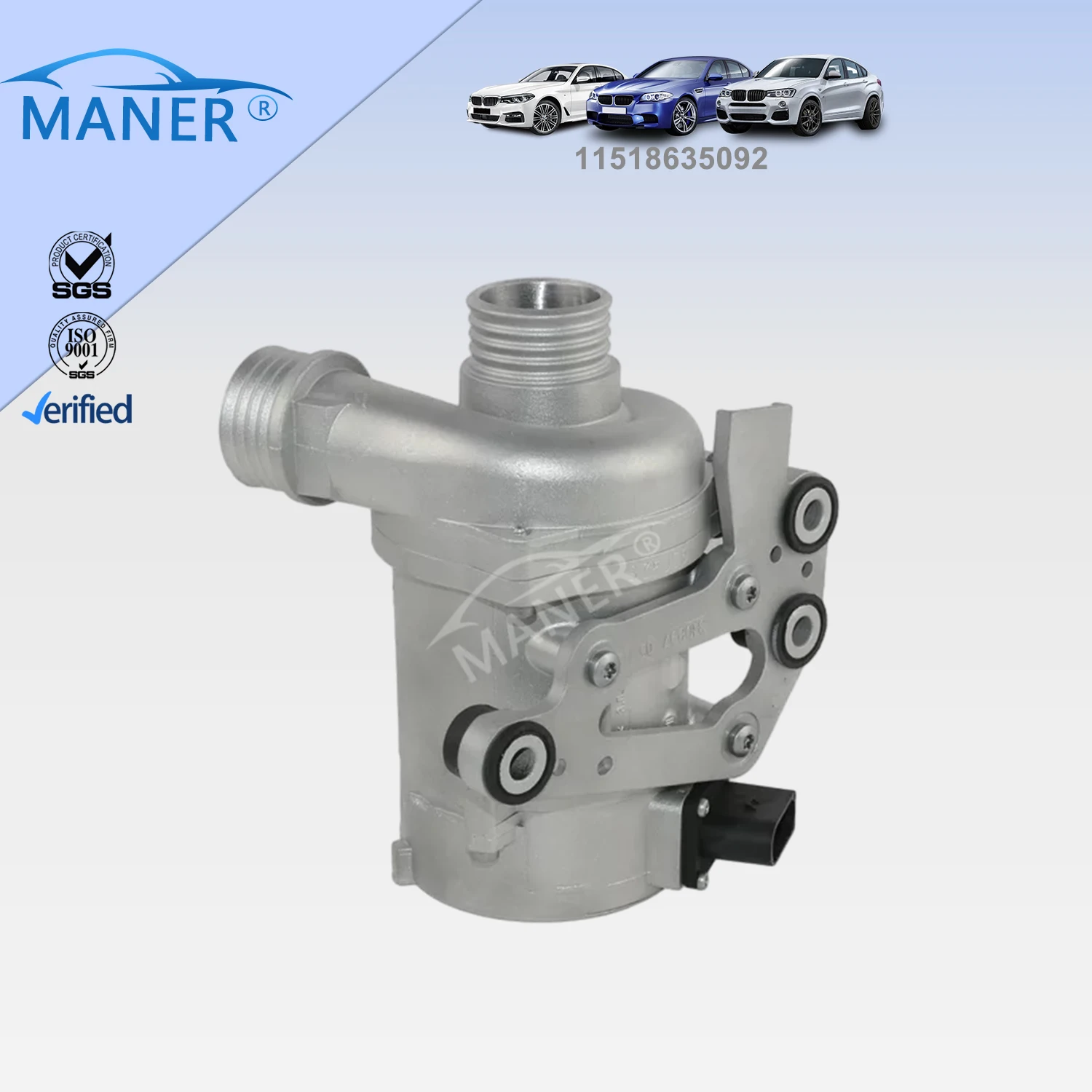 MANER Automotive Part Water Pump 11518635092 11517583836 for BMW N53 N52 F10 F11 F01 F25