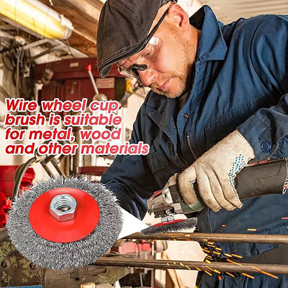 SI FANG 4 Inch 100mm Stainless Steel Wire Wheel Brush for Bench Grinder - Abrasive Polishing Cleaning Paints Tools & Parts