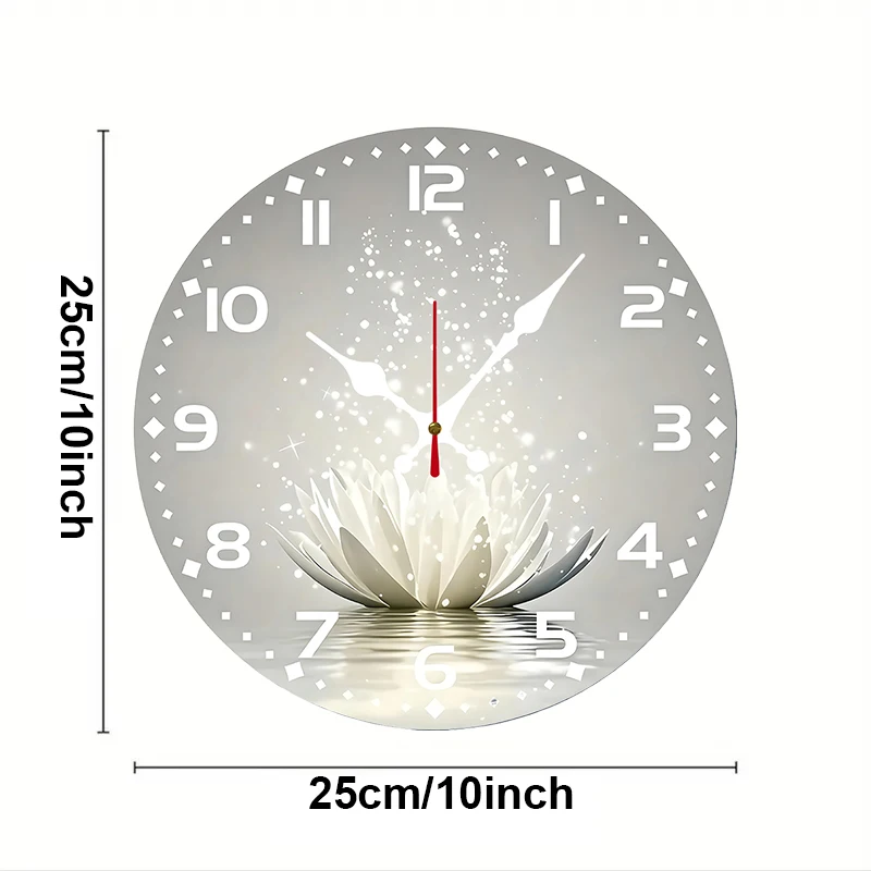 Gray Magic Wooden Round Silent Hanging Wall Clock, Suitable For Living Room, Office, Study Room, Bedroom, Home Decoration