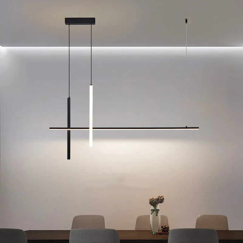 Plafonnier LED Noir avec Télécommande au Design Minimaliste Moderne, Éclairage d'Nik, Luminaire Décoratif de Plafond, Idéal pour un Restaurant, une Cuisine ou un Bar