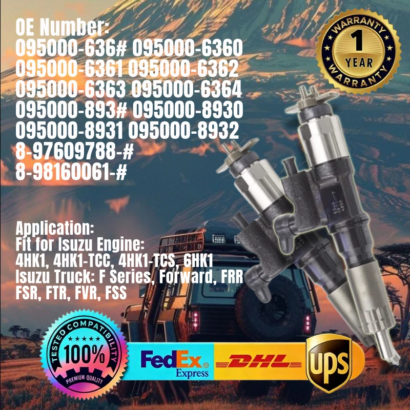 

Топливная форсунка 095000-6363 8-97609788-0 для двигателей Isuzu 4HK1 6HK1, экскаваторов John Deere 245GLC 230GW 190GW (1 шт.)