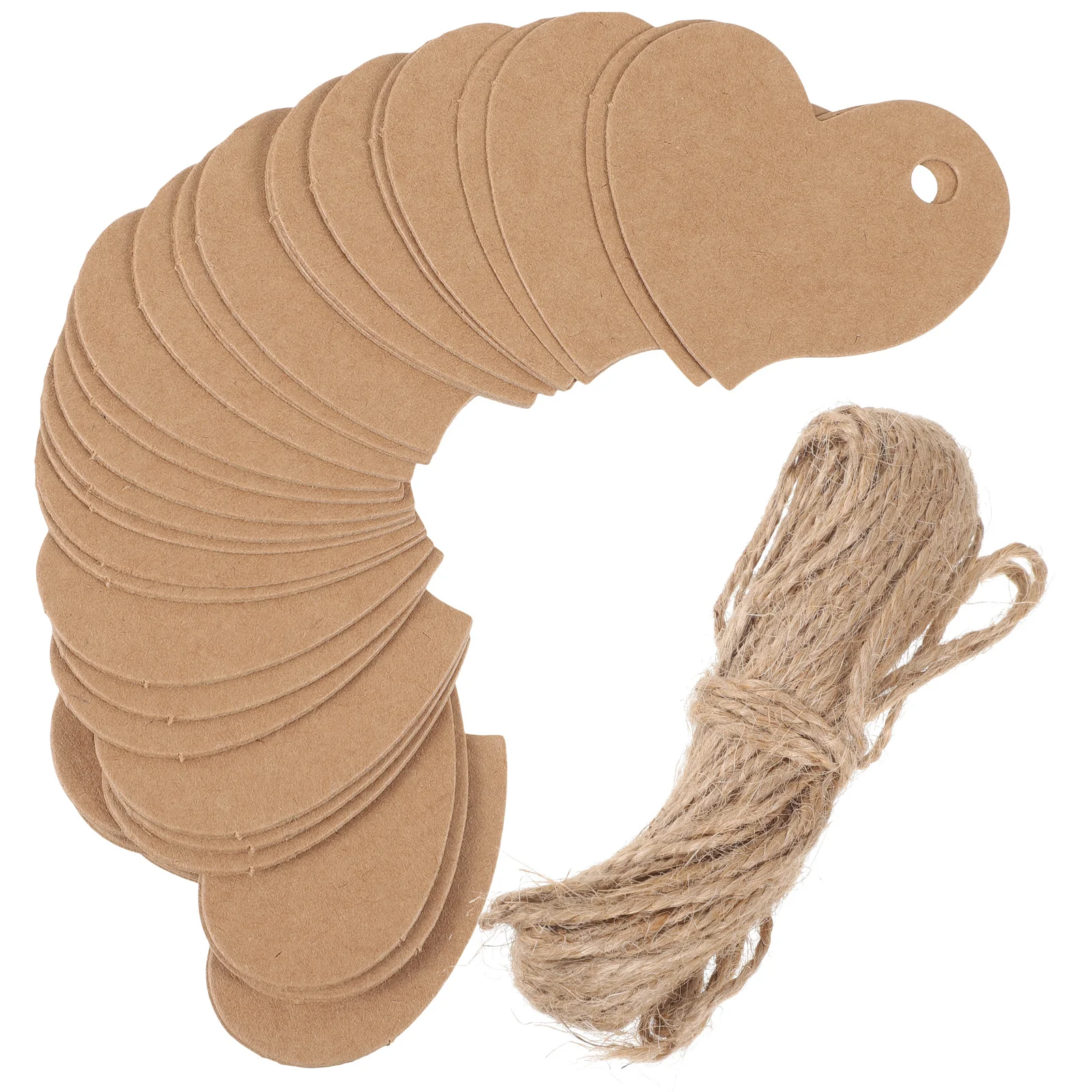 

1 Bag Romantic Heart Tags Kraft Paper Gift Labels with Hole for Valentine Decoration Party Favors Wrapping DIY Craft Stationery