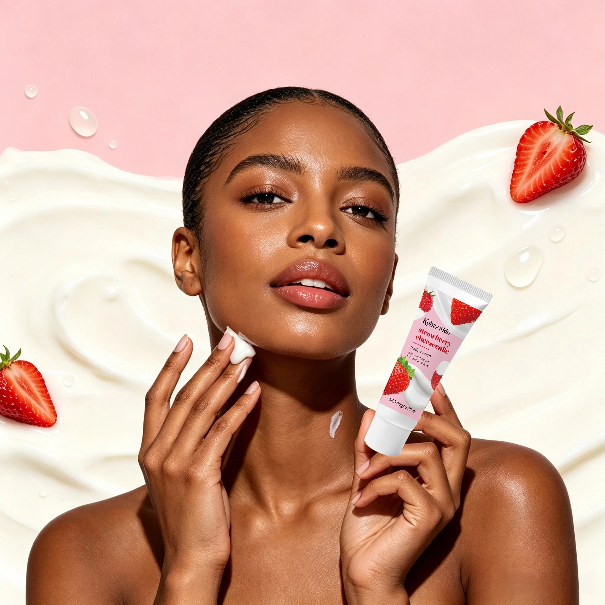 Strawberry Cake Body Firming Cream, Moisturizes and Tightens the Skin, with a Fresh Scent Helps Reduce Wrinkles on the Abdomen and Thighs, Leaving Skin Smooth and Soft. With a Non-Greasy Texture and Lightweight Formula, the Confetti Cake Ritual – 24Hr Sweet Escapism