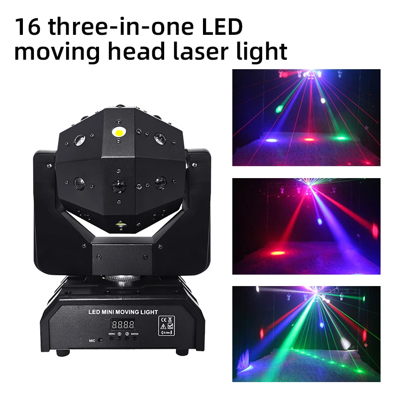 

LED mini moving head ball laser beam strobe 3 in 1 dj disco football roller moving head DMX rotating stage lighting effect