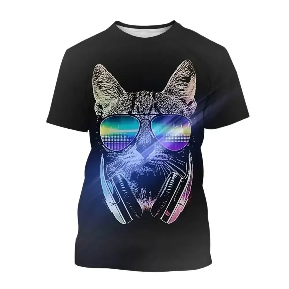 Cat Dog Boy Girl T-shirt Animal Casual Men T-shirt 3D Printing New Short Sleeve Fashion Men T-shirt Oversized Men Clothing