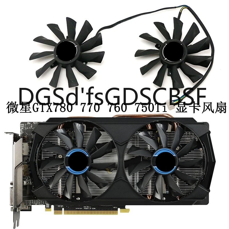 Ventilador de refrigeração da placa gráfica de 95mm para MSI GTX 780Ti/780/760/750Ti R9 290X/290/280X/270X Ventilador refrigerador para jogos PLD10010S12HH/PLD10010B12