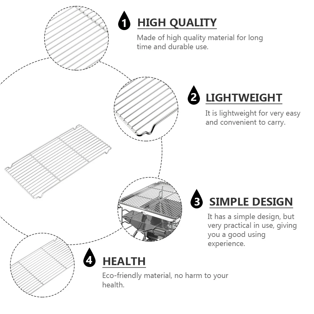 

Stainless Steel Bbq Grill Mesh Lightweight Durable Barbecue Wire Mesh Baking Mat Grill Cooling Rack Barbecue Accessory