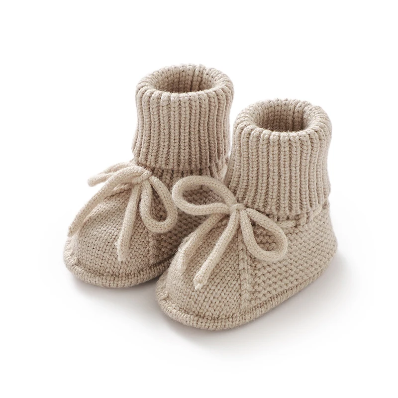 Fashion Infant Baby Boy Socks Shoes Pure Color Anti Slip Knit Newborn Girls Floor First Walkers Casual Outdoor Children Booties