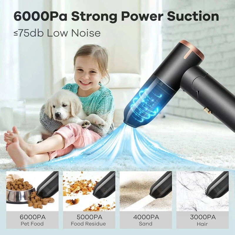 Mini Handheld Vacuum Cleaner Cordless With LED Light-Foldable Mini Vacuum For Hoover Rechargeable For Car, Home, Office,Pet