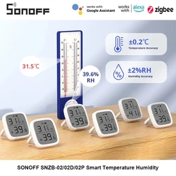 SONOFF SNZB-02D/02P Temperature Humidity Sensor Zigbee Monitor Smart Home Automation Kits Support EWeLink Alexa Google IFTTT