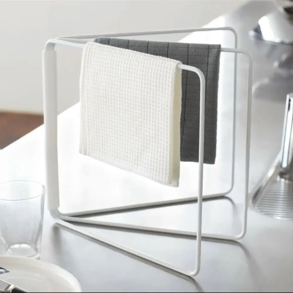 

Hanging Dish Cloth Drying Rack 3 Layers Folding Dish Rag Storage Rack Rag Support Vertical Hand Towel Drain Stand for Sink