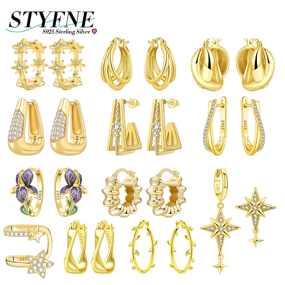 

Серьги из серебра 925 пробы, золотые асимметричные серьги с цирконием, серьги-кольца с витой линией для женщин, модные украшения, изысканные подарки