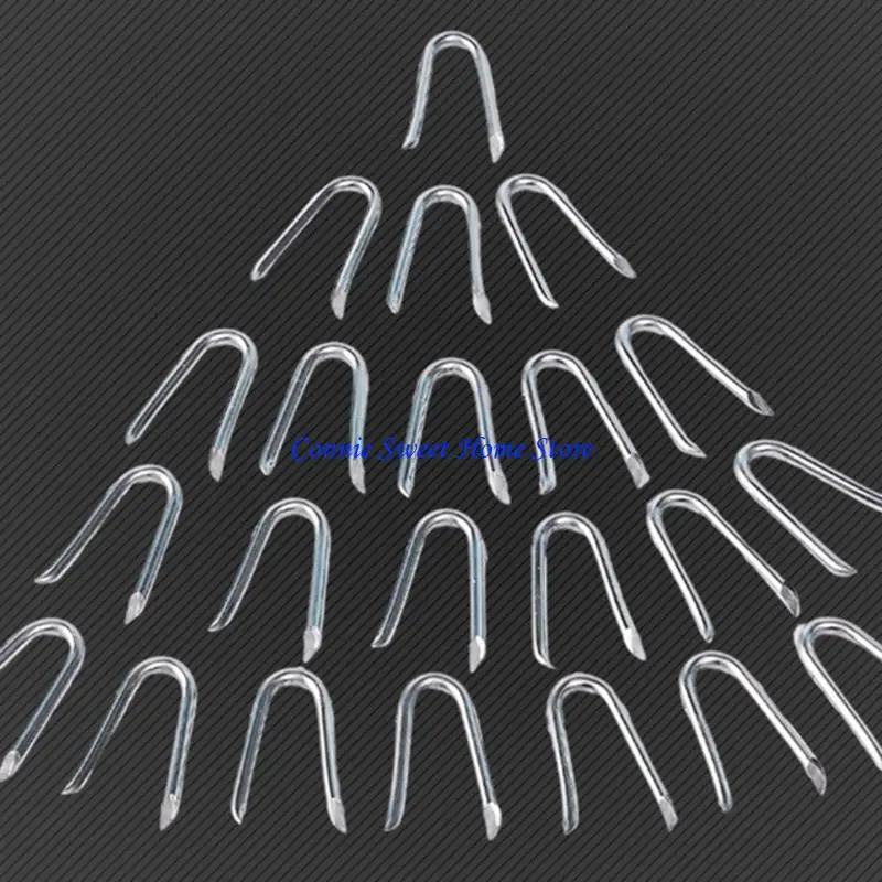 LXAF 200 Pcs Fence UShaped Heavy Duty Wire Fencing Staple Fasteners Nails Steel Wire Fence Staple for Fixing Fencing