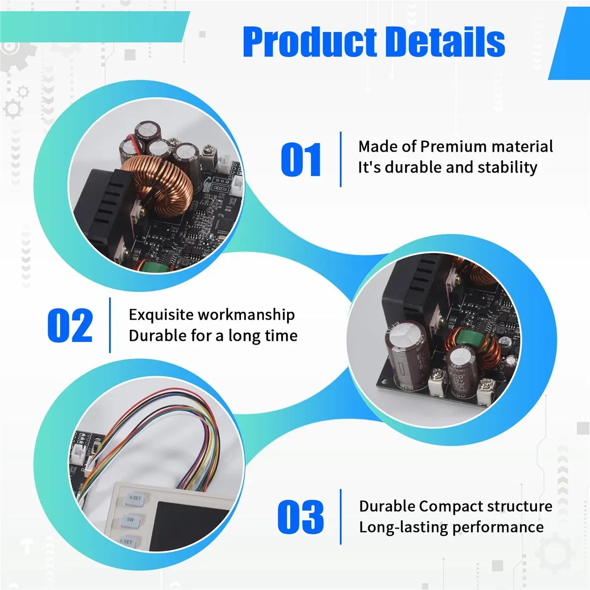 

A32M XY7025 CNC DC Buck Adjustable Regulated Power Supply Constant Voltage and Constant Current Color Screen 70V/25A/1750W