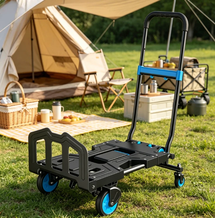 Folding Camping Cart Outdoor Utility Wagon with Large Capacity Heavy Duty Collapsible Trolley for Shopping Cargo Garden Beach