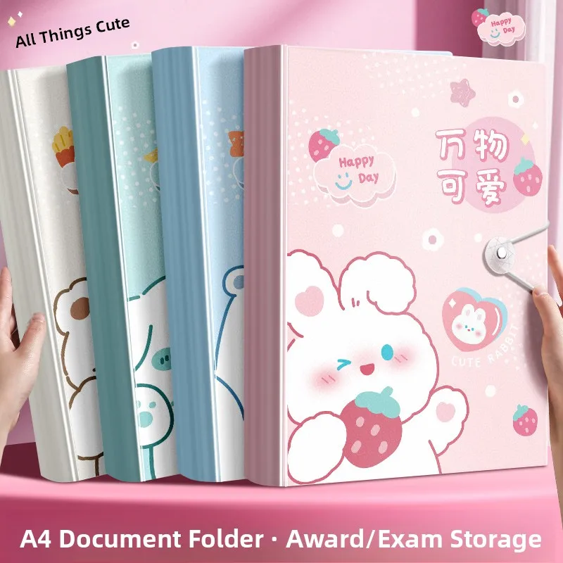 a4-transparent-file-folder-test-paper-storage-bag-certificate-collection-album-elementary-school-students-special-page-divisi